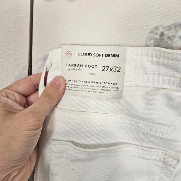 NWT Adriano Goldschmied Farrah Boot Jeans High Rise Size 27 White $210 - Picture 3 of 10